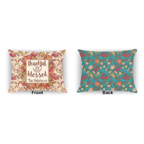 Thanksgiving Quotes and Sayings Outdoor Rectangular Throw Pillow (Front and Back)