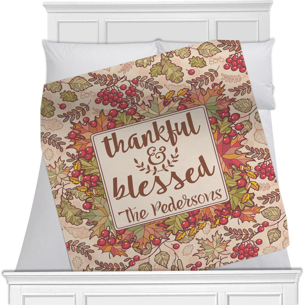 Custom Thankful & Blessed Minky Blanket (Personalized)