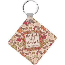 Thankful & Blessed Diamond Plastic Keychain w/ Name or Text
