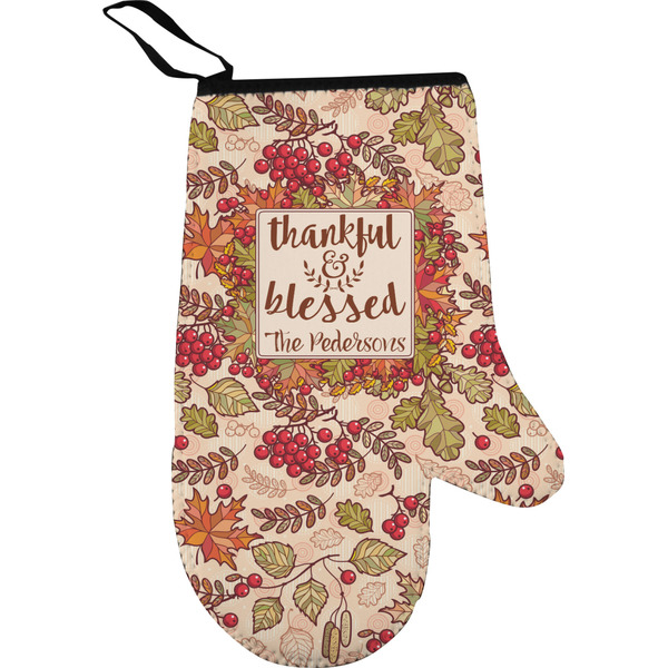 Custom Thankful & Blessed Oven Mitt (Personalized)