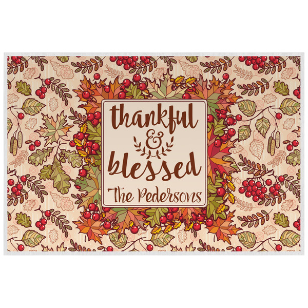 Custom Thankful & Blessed Laminated Placemat w/ Name or Text