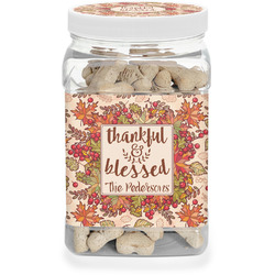 Thankful & Blessed Dog Treat Jar (Personalized)