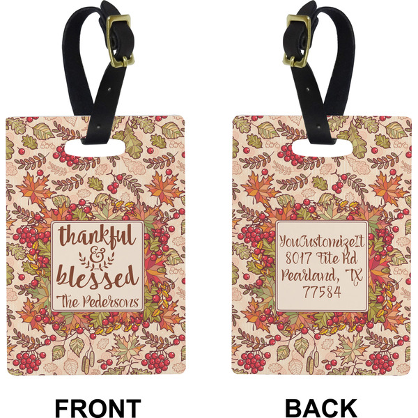 Thanksgiving Quotes and Sayings Rectangle Luggage Tag (Front + Back)