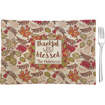 Thankful & Blessed Glass Rectangular Appetizer / Dessert Plate (Personalized)