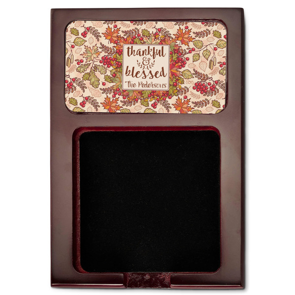 Thanksgiving Quotes and Sayings Red Mahogany Sticky Note Holder - Flat
