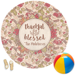 Thankful & Blessed Round Beach Towel (Personalized)