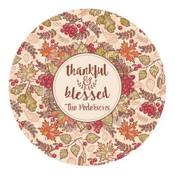 Thankful & Blessed Round Decal (Personalized)