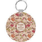 Thankful & Blessed Round Plastic Keychain (Personalized)
