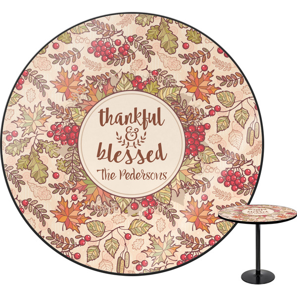 Custom Thankful & Blessed Round Table - 30" (Personalized)