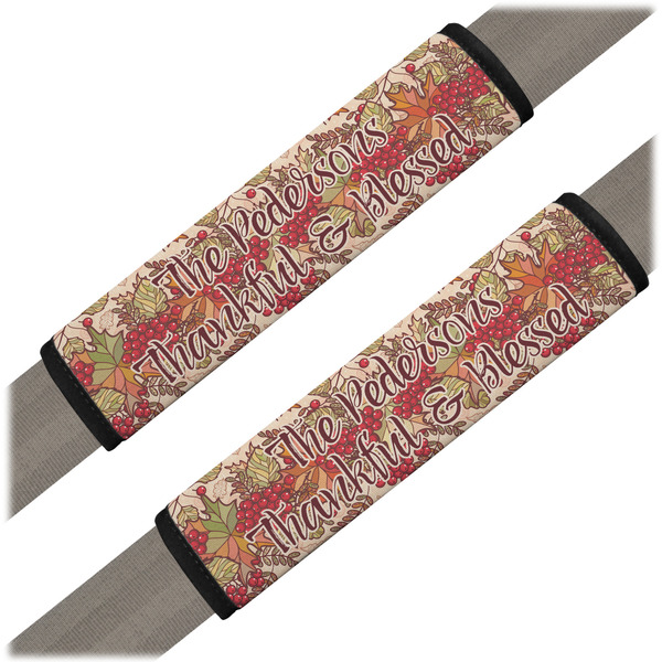 Custom Thankful & Blessed Seat Belt Covers (Set of 2) (Personalized)