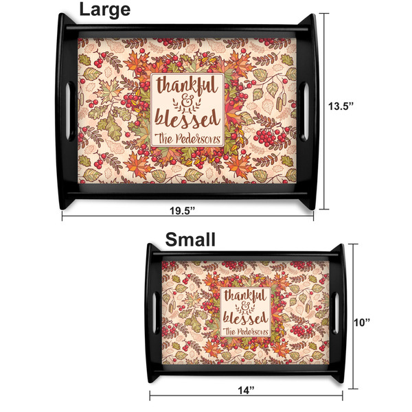 Thanksgiving Quotes and Sayings Serving Tray Black Sizes