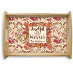 Thankful & Blessed Natural Wooden Tray - Small (Personalized)