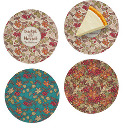 Thankful & Blessed Set of 4 Glass Appetizer / Dessert Plate 8" (Personalized)