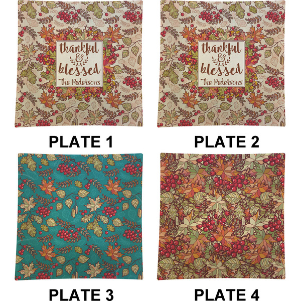 Thanksgiving Quotes and Sayings Set of Square Dinner Plates (Approval)