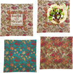 Thankful & Blessed Set of 4 Glass Square Lunch / Dinner Plate 9.5" (Personalized)