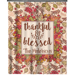 Thankful & Blessed Extra Long Shower Curtain - 70"x84" (Personalized)
