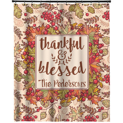 Thankful & Blessed Extra Long Shower Curtain - 70"x84" (Personalized)