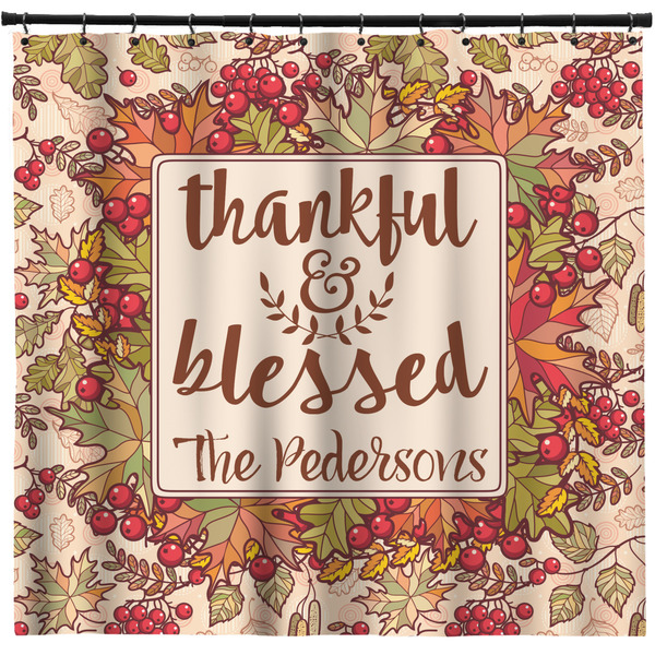 Custom Thankful & Blessed Shower Curtain - Custom Size (Personalized)