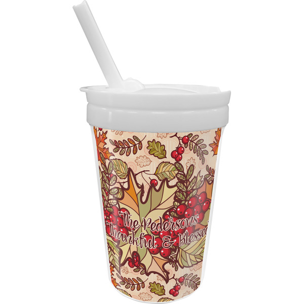 Custom Thankful & Blessed Sippy Cup with Straw (Personalized)