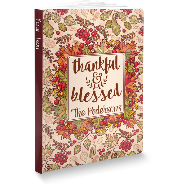 Custom Thankful & Blessed Softbound Notebook (Personalized)