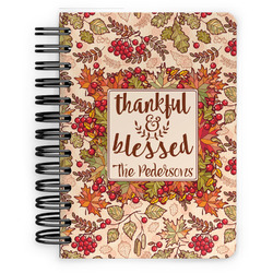 Thankful & Blessed Spiral Notebook - 5x7 w/ Name or Text