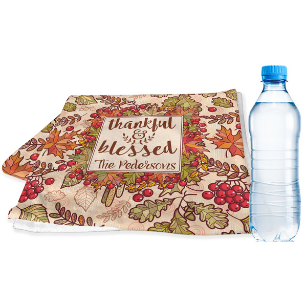 Custom Thankful & Blessed Sports & Fitness Towel (Personalized)