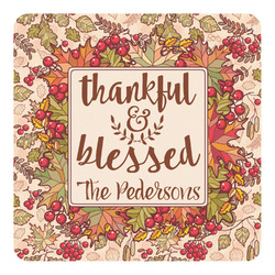 Thankful & Blessed Square Decal - XLarge (Personalized)