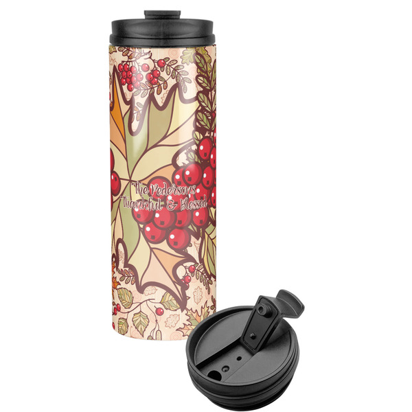 Custom Thankful & Blessed Stainless Steel Skinny Tumbler (Personalized)