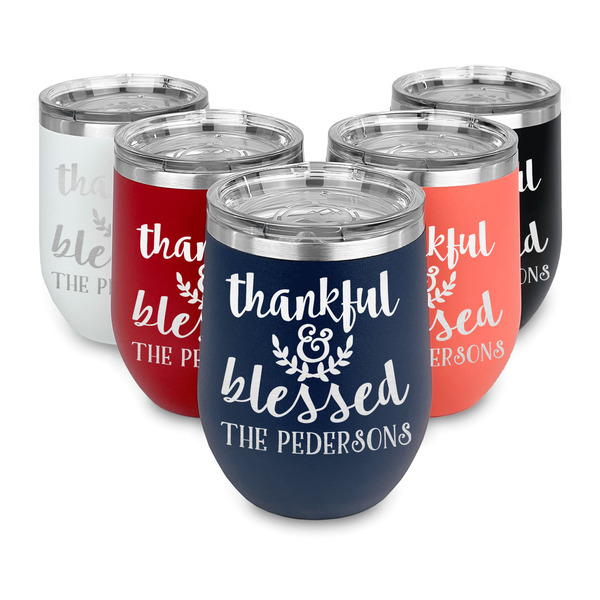Thanksgiving Quotes and Sayings Steel Wine Tumblers Multiple Colors