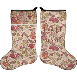Thankful & Blessed Holiday Stocking - Double-Sided - Neoprene (Personalized)