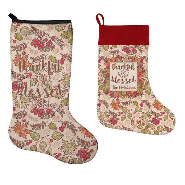 Thanksgiving Quotes and Sayings Stockings - Side by Side compare