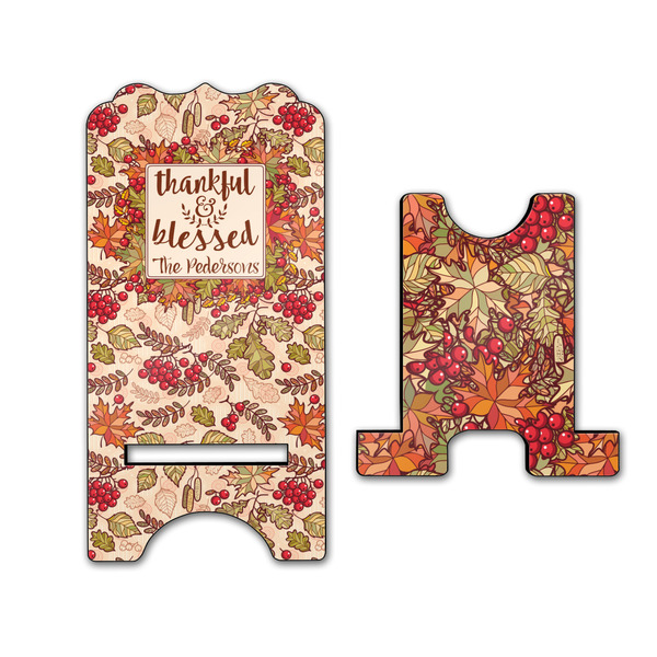 Thanksgiving Quotes and Sayings Stylized Phone Stand - Front & Back - Large