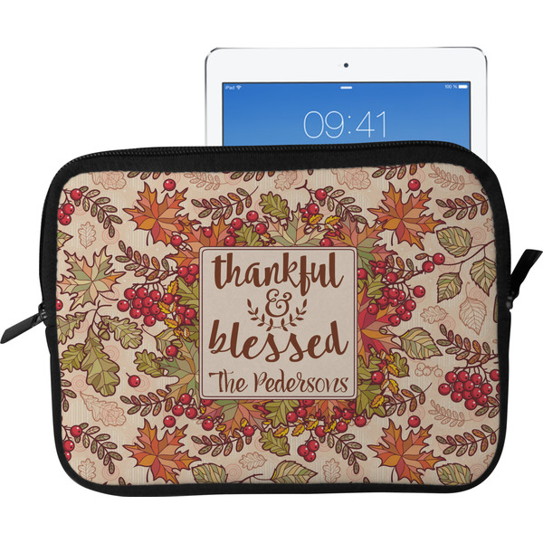 Custom Thankful & Blessed Tablet Case / Sleeve - Large (Personalized)