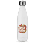 Thankful & Blessed Water Bottle - 17 oz. - Stainless Steel - Full Color Printing (Personalized)
