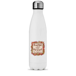 Thankful & Blessed Water Bottle - 17 oz. - Stainless Steel - Full Color Printing (Personalized)