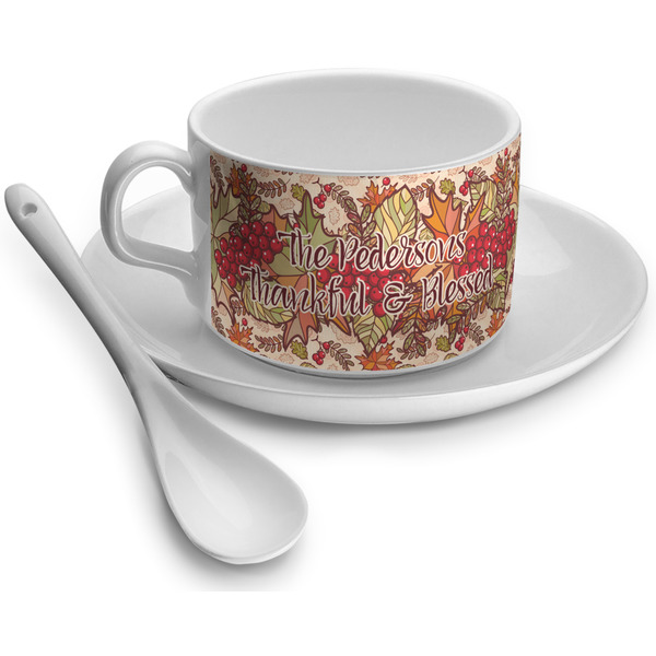 Custom Thankful & Blessed Tea Cup - Single (Personalized)