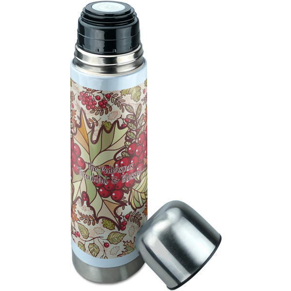 Thanksgiving Quotes and Sayings Thermos - Lid Off