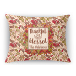 Thankful & Blessed Rectangular Throw Pillow Case (Personalized)