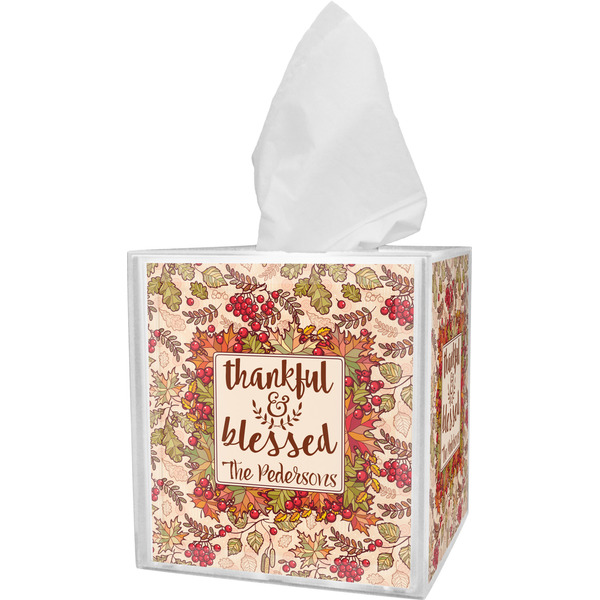 Custom Thankful & Blessed Tissue Box Cover (Personalized)