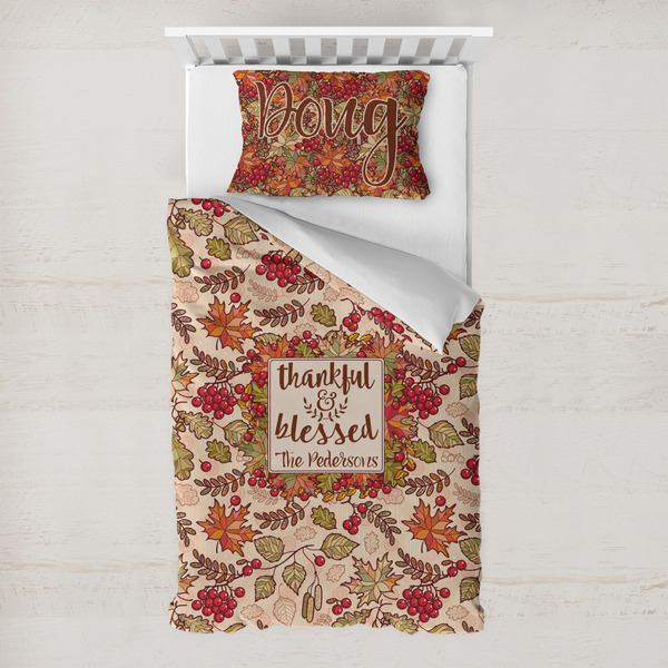 Custom Thankful & Blessed Toddler Bedding w/ Name or Text