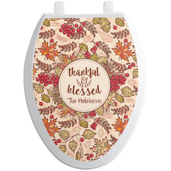 Thankful & Blessed Toilet Seat Decal - Elongated (Personalized)