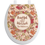 Thankful & Blessed Toilet Seat Decal - Round (Personalized)