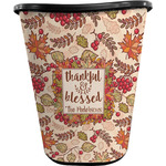 Thankful & Blessed Waste Basket - Double Sided (Black) (Personalized)