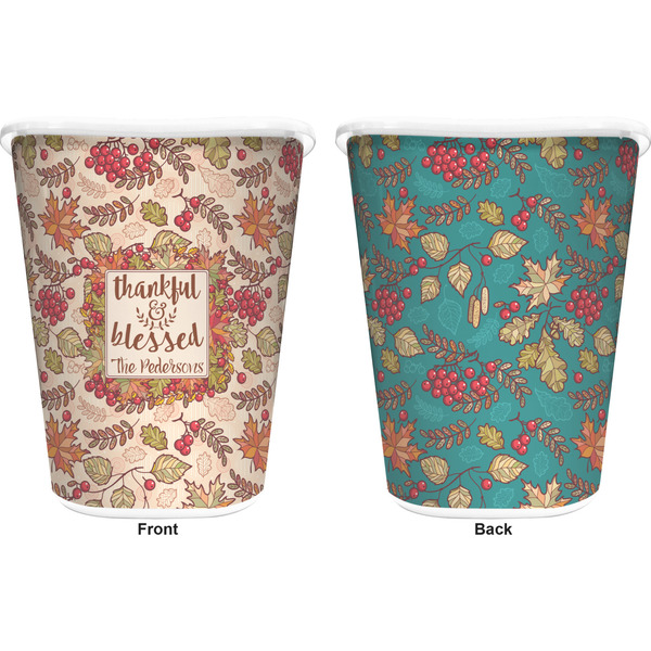 Thanksgiving Quotes and Sayings Trash Can White - Front and Back - Apvl