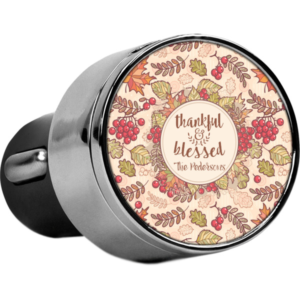 Custom Thankful & Blessed USB Car Charger (Personalized)