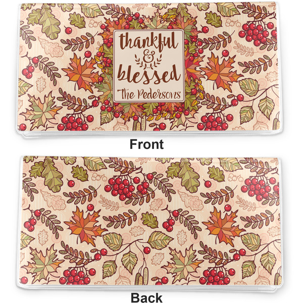 Thanksgiving Quotes and Sayings Vinyl Check Book Cover - Front and Back