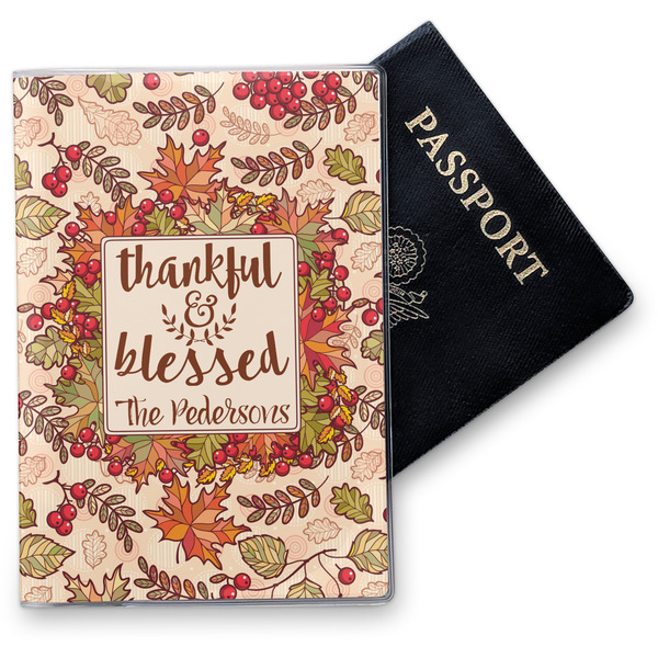 Custom Thankful & Blessed Vinyl Passport Holder (Personalized)