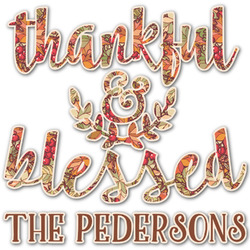 Thankful & Blessed Graphic Decal - Small (Personalized)
