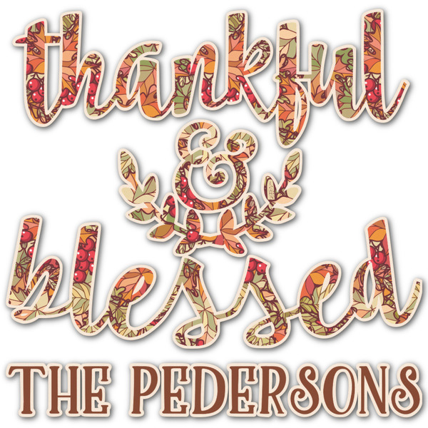 Custom Thankful & Blessed Graphic Decal - Medium (Personalized)