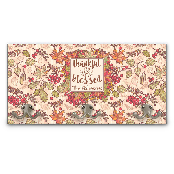 Custom Thankful & Blessed Wall Mounted Coat Rack (Personalized)